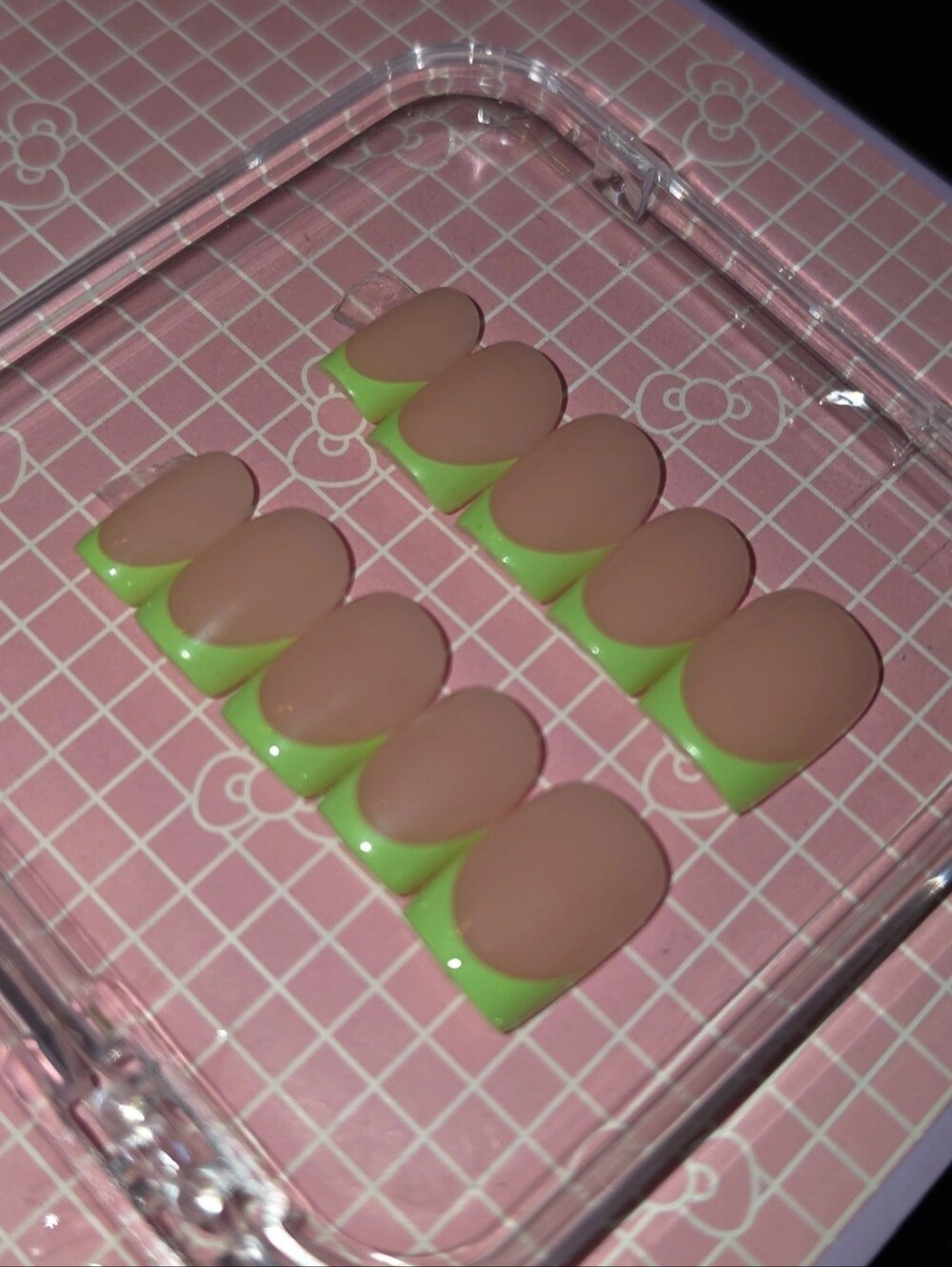 Neon Green Press On Nails